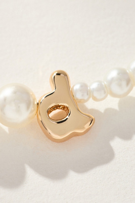 By Anthropologie Pearl Monogram Necklace