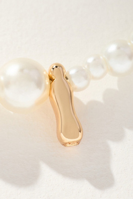 By Anthropologie Pearl Monogram Necklace