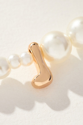 By Anthropologie Pearl Monogram Necklace
