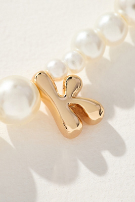 By Anthropologie Pearl Monogram Necklace
