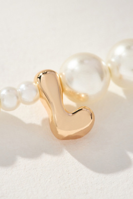 By Anthropologie Pearl Monogram Necklace