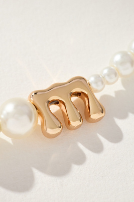 By Anthropologie Pearl Monogram Necklace
