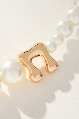 By Anthropologie Pearl Monogram Necklace