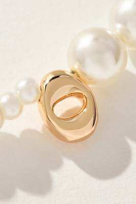 By Anthropologie Pearl Monogram Necklace