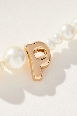 By Anthropologie Pearl Monogram Necklace