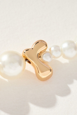By Anthropologie Pearl Monogram Necklace