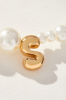 By Anthropologie Pearl Monogram Necklace