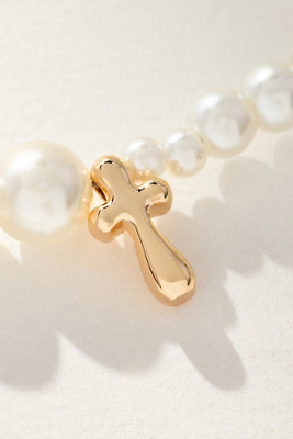 By Anthropologie Pearl Monogram Necklace