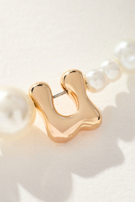 By Anthropologie Pearl Monogram Necklace