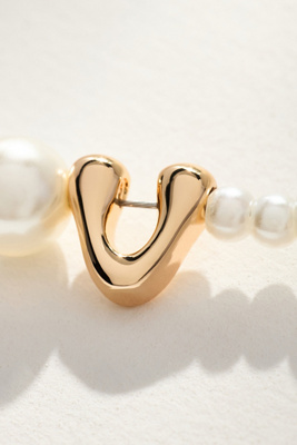 By Anthropologie Pearl Monogram Necklace