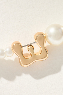 By Anthropologie Pearl Monogram Necklace