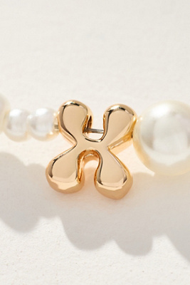 By Anthropologie Pearl Monogram Necklace