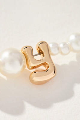 By Anthropologie Pearl Monogram Necklace