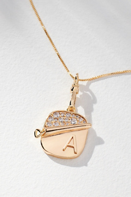 By Anthropologie Sardine Tin Charm Monogram Necklace