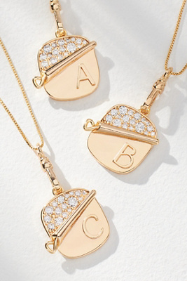 anthropologie Sardine Tin Charm Monogram Necklace A