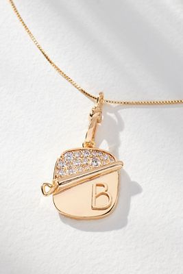 By Anthropologie Sardine Tin Charm Monogram Necklace