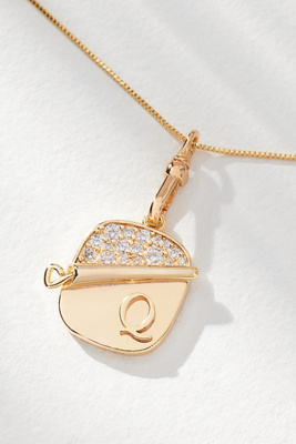 By Anthropologie Sardine Tin Charm Monogram Necklace