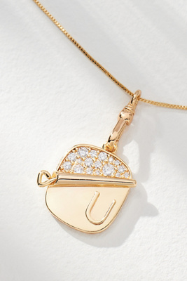 By Anthropologie Sardine Tin Charm Monogram Necklace