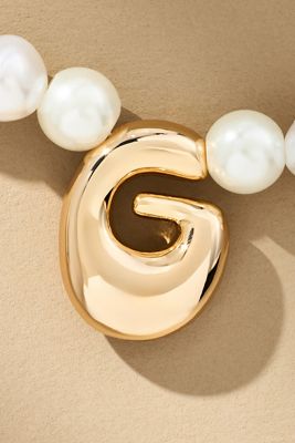 Beaded Bubble Letter Monogram Necklace