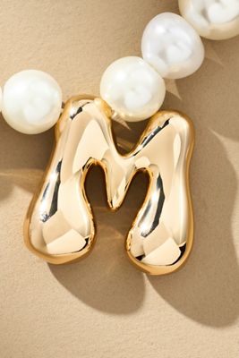 ぷっくり【Anthropologie】バブルレターモノグラムネックレス Bubble Letter Monogram Necklace | Anthropologie
