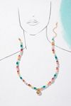 Colorful Beaded Bubble Letter Monogram Necklace