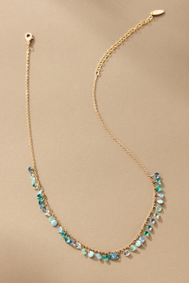 By Anthropologie Assorted Beaded Charm Short Necklace In Blue
