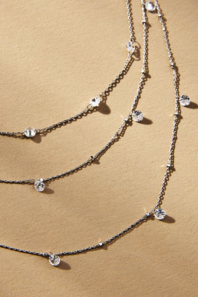 Drippy Crystal Multi Layered Necklace #1