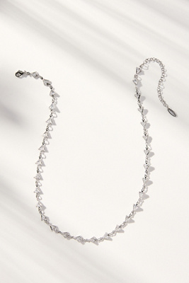 By Anthropologie Triangle Sparkle Necklace In Silver