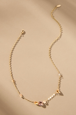 By Anthropologie Spaced Crystals Necklace