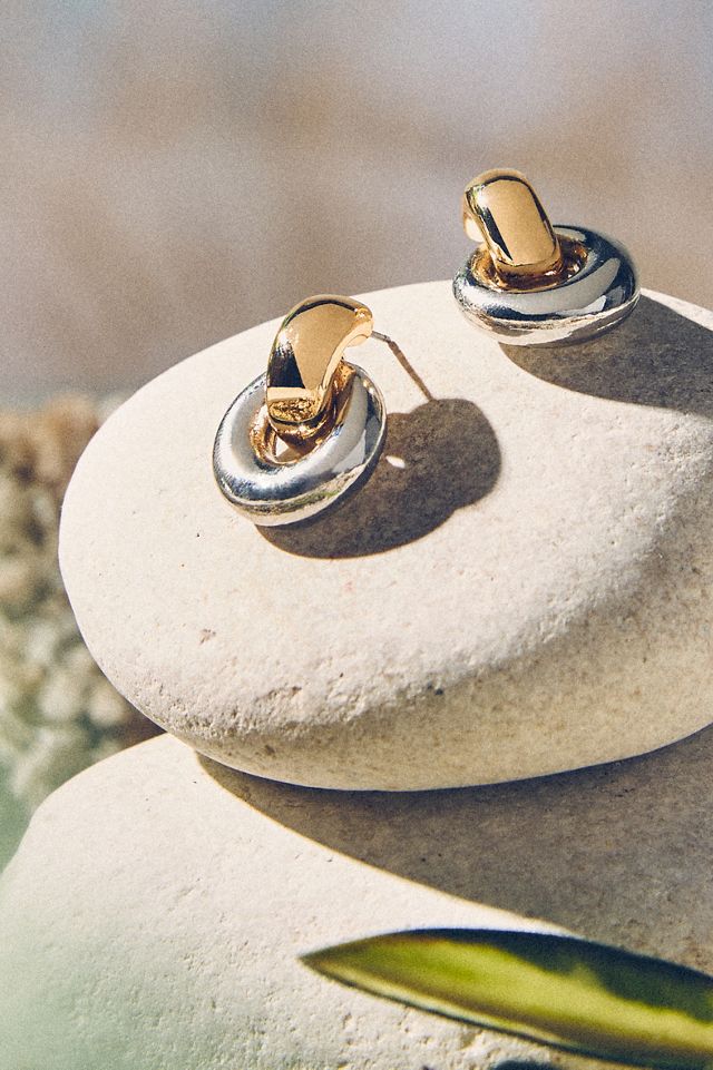 Two-Tone Mini Drop Earrings #4