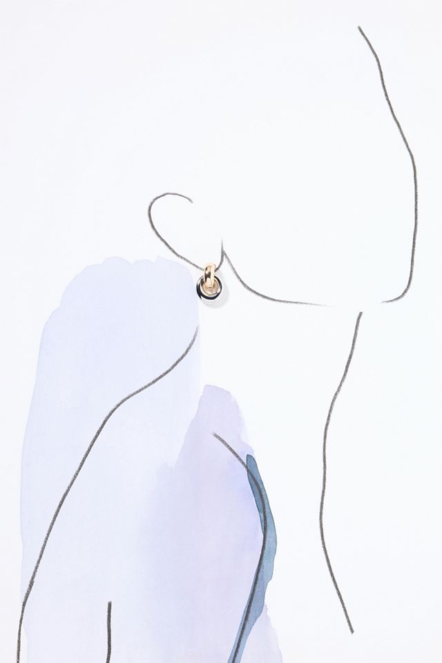 Two-Tone Mini Drop Earrings #3