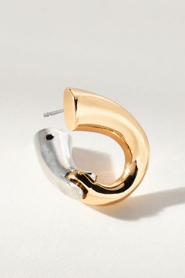 Two-Tone Oval Earrings #1