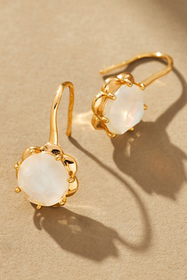 By Anthropologie Stone Fishhook Drop Earrings In White