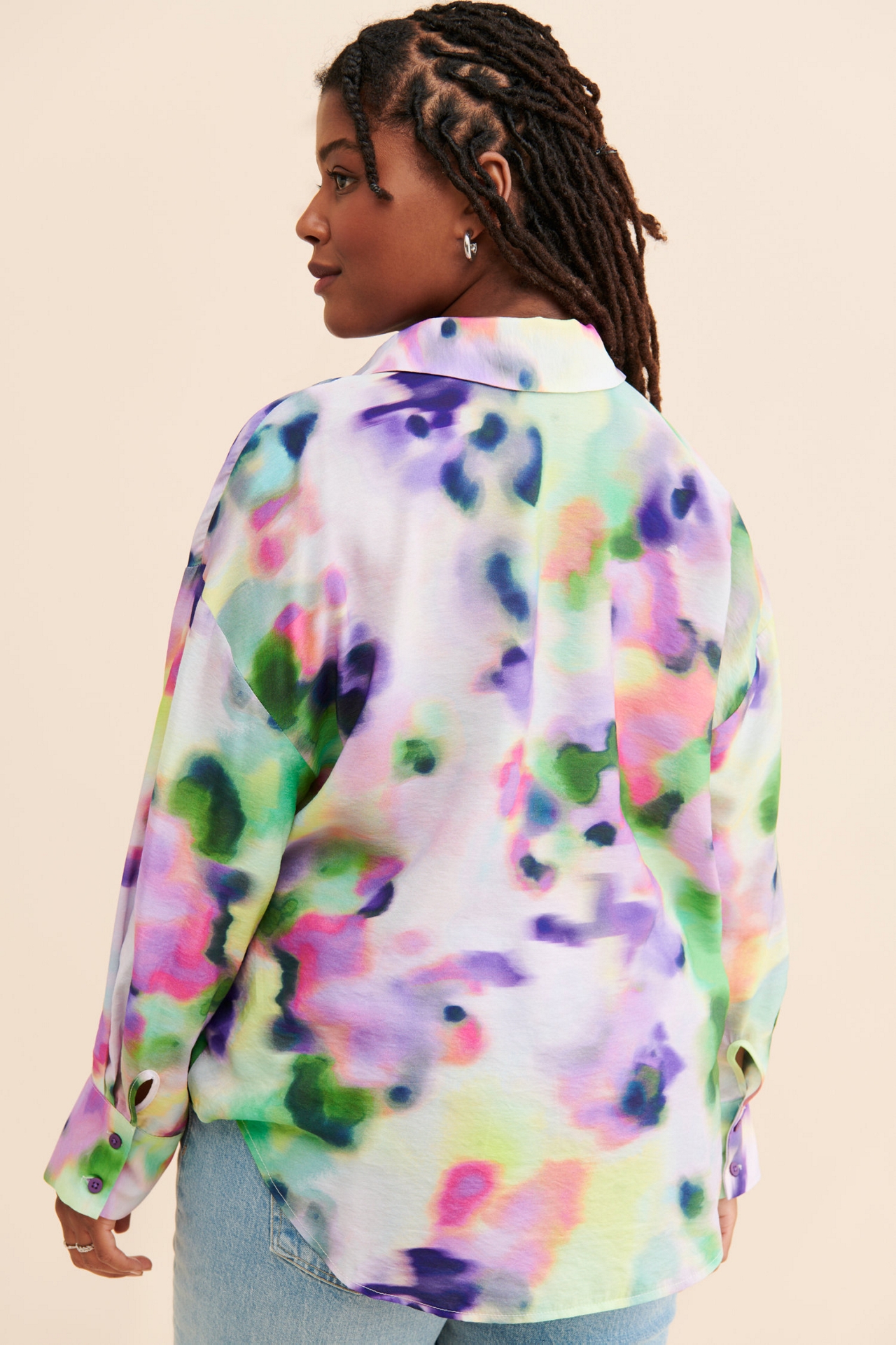 Eloquii Organdy Printed Buttondown