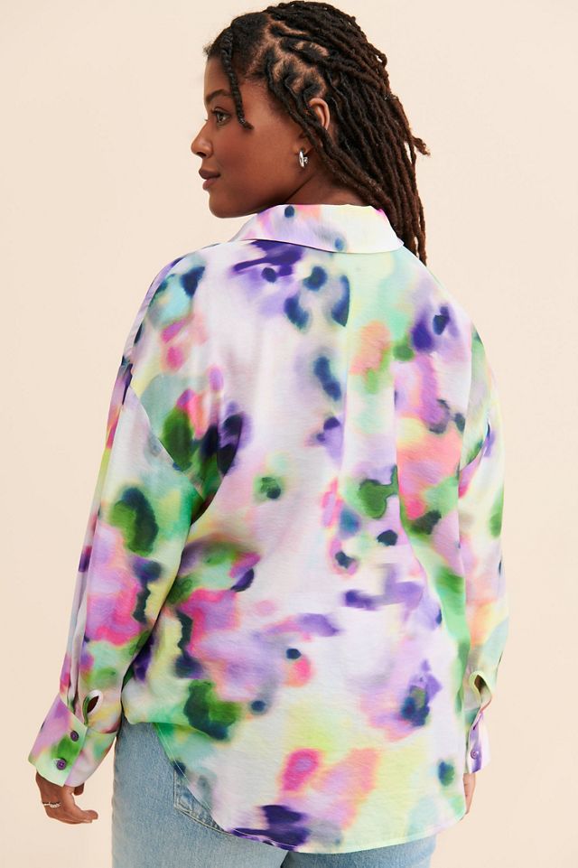 Eloquii Organdy Printed Buttondown #1