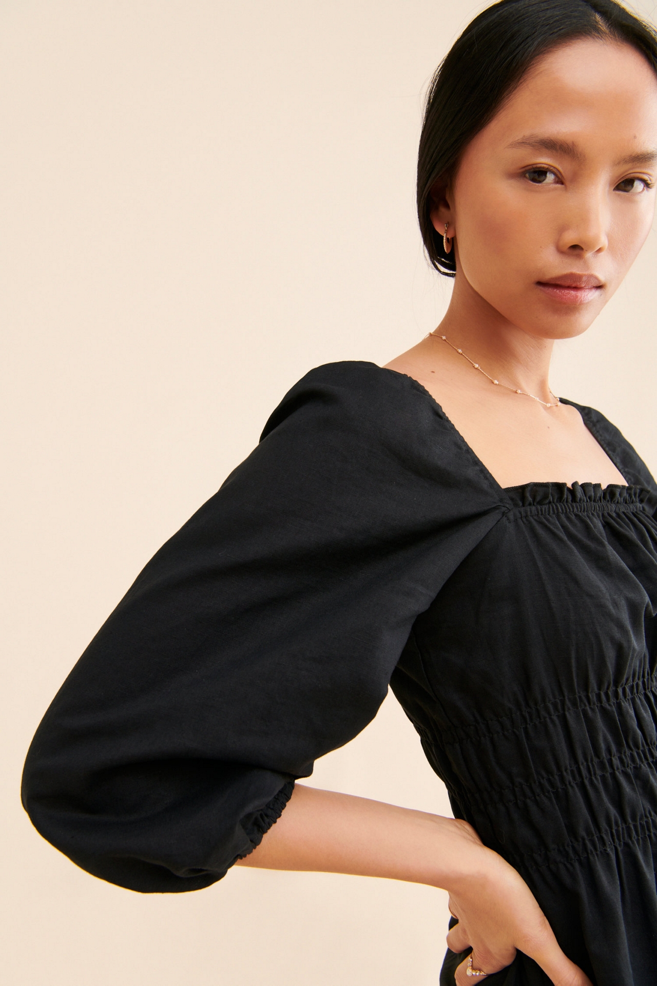 Charlie Holiday Boheme Ballon Sleeve Dress