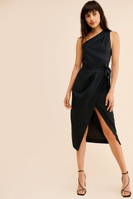 one sleeve linen dress One Shoulder Maxi Linen Dress ASTER, Wedding Guest Dress, Custom Fit