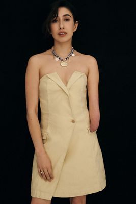 French Connection Azra Twill Strapless Midi Dress | Anthropologie