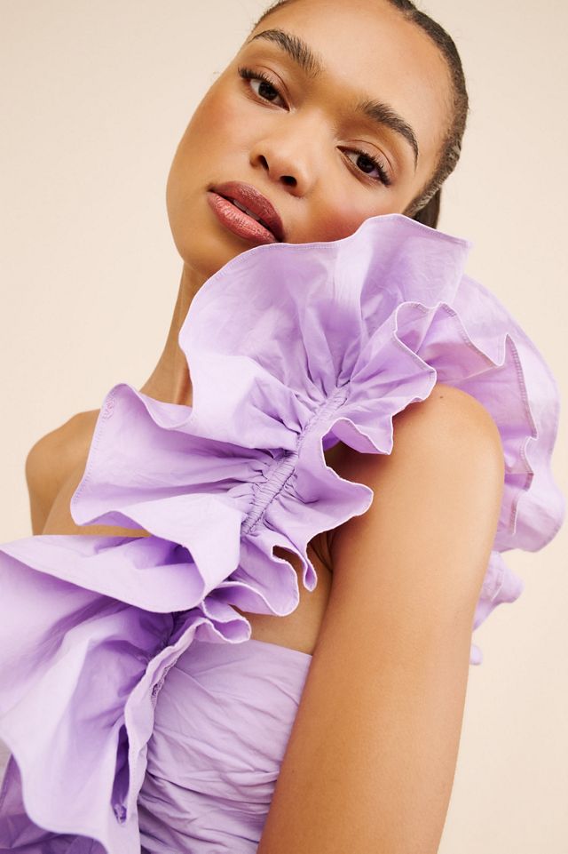 BHLDN Ollie One-Shoulder Ruffle Mini Dress #2