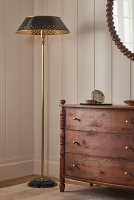Anthropologie Amilia Enameled Brass Perforated Floor Lamp