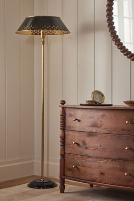Amilia Enameled Brass Perforated Floor Lamp
