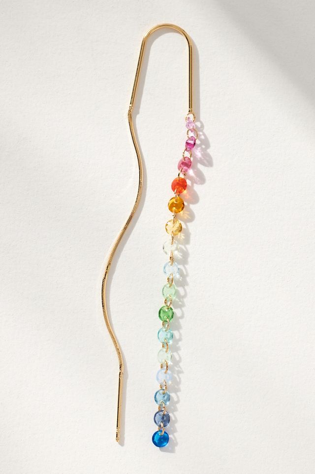 Multi Crystal Threader Earrings #1