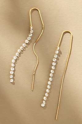 By Anthropologie Multi Crystal Threader Earrings