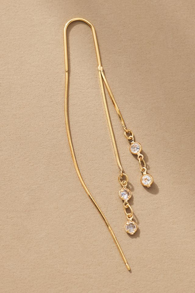 Crystal Snake Chain Threader Earrings #1