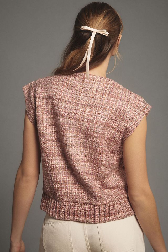 Maeve Extended Shoulder Tweed Vest #1