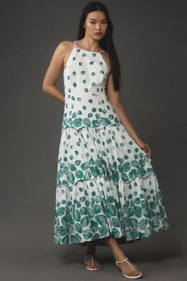 Maeve Halter Tiered Maxi Dress