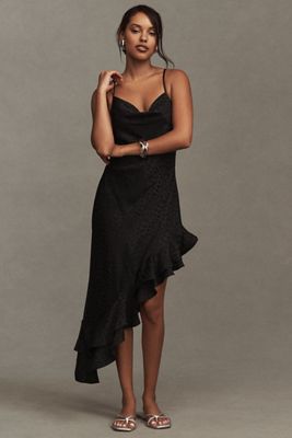 anthropologie black ruffle dress Tiered Ruffle Flutter-Sleeve Dress by Anthropologie in Black, Size: XXS