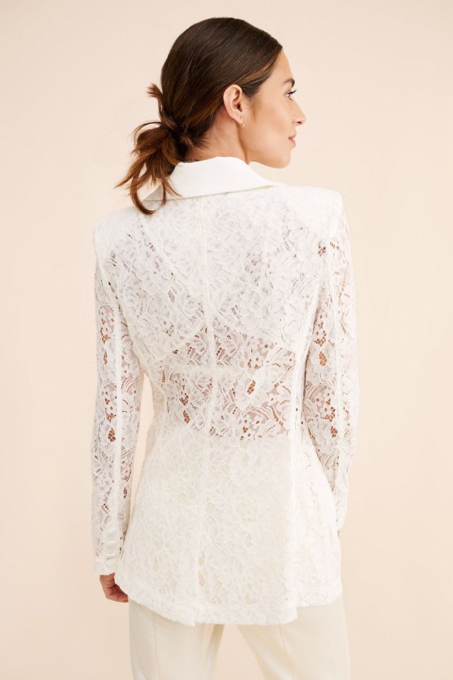 Avec Les Filles Double Breasted Lace Blazer #1