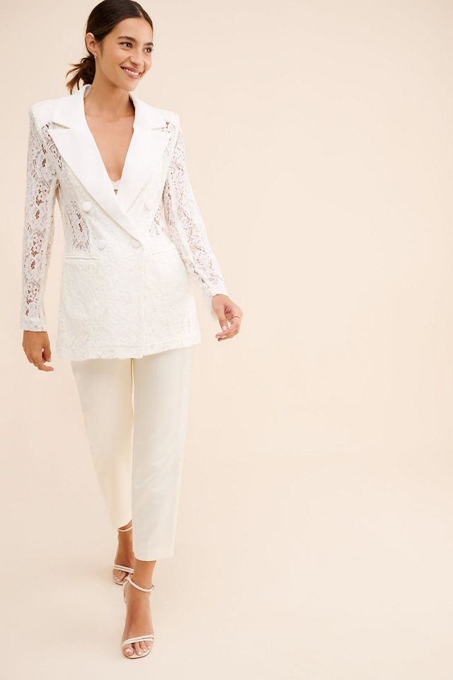 Avec Les Filles Double Breasted Lace Blazer #3