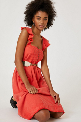 Open Back Pleated Midi Dress | Anthropologie
